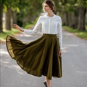 Son De Flor, Classic Skirt, Rosemary Green, XXL